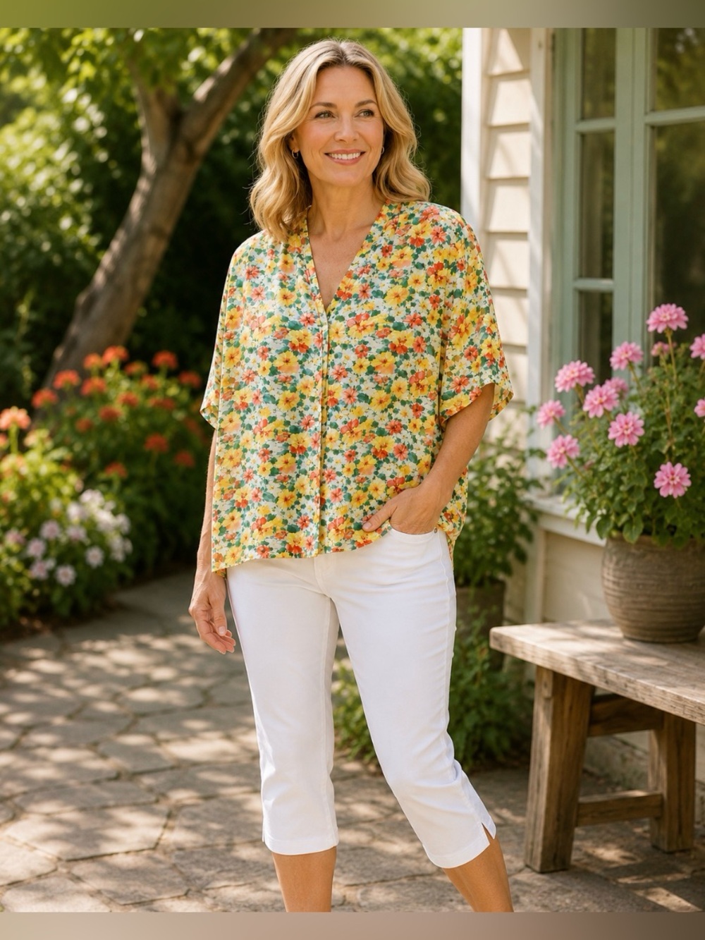 Yves St. Clair 2 22w Floral Blouse